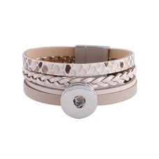 Clicks Sieraden Clicks armband leer snake beige