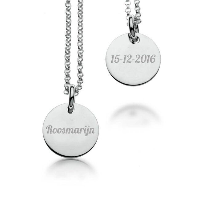 Ketting met naam Graveren zilverkleurig