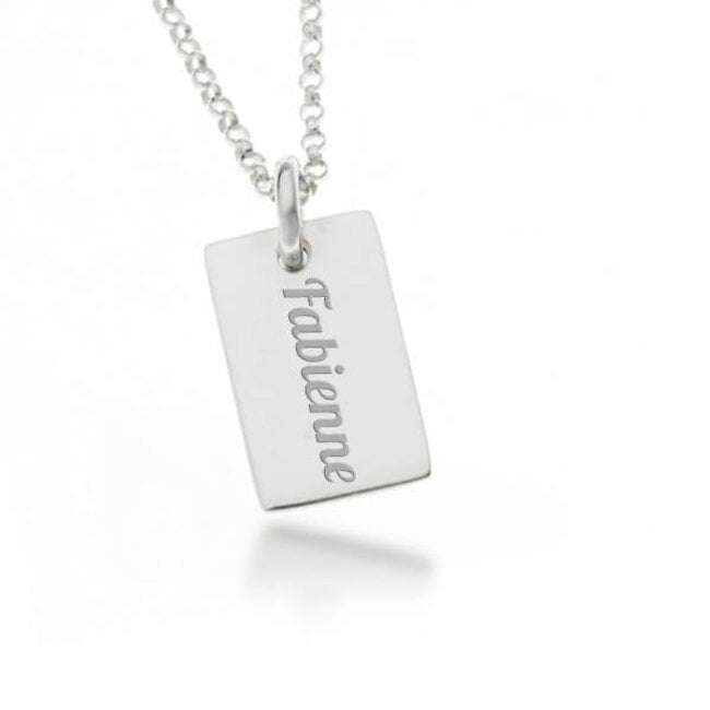 Ketting met Rechthoekje zilverkleurig