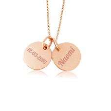 Mama Sieraden Ketting met 2 Namen Rosé goudkleurig