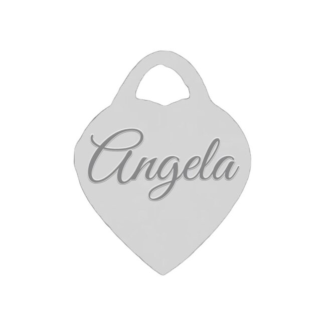 Naambedel hart zilverkleurig