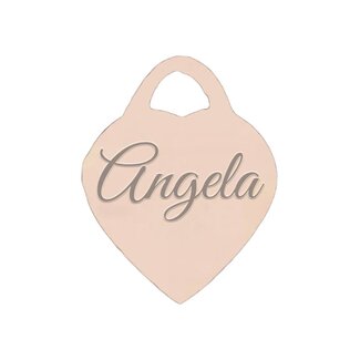 Naambedel hart rose goudkleurig