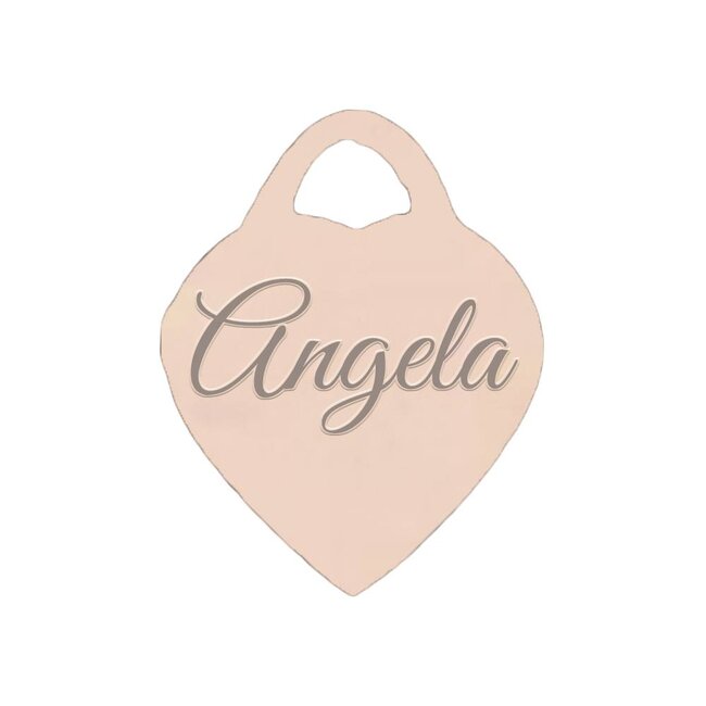 Naambedel hart rose goudkleurig