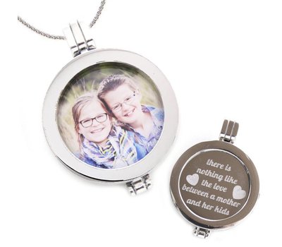 Ketting met foto Muntketting met foto munt zilverkleurig