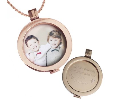 Ketting met foto Muntketting met foto munt rosé goudkleurig