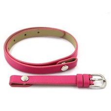 Armband voor munten Losse armband voor munthouder smal leer dubbel roze