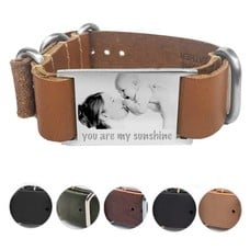 Armband met foto graveren Leren Armband met foto Graveren Soul smal