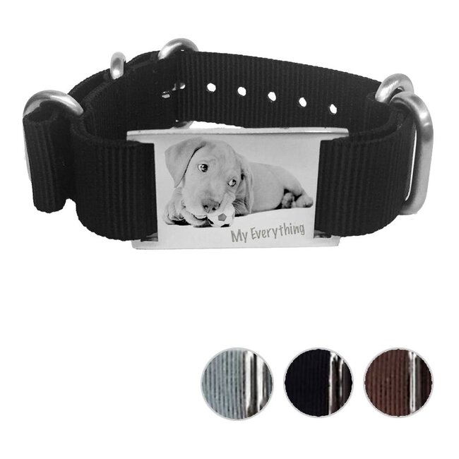 Armband met foto Graveren Soul Smal Nylon