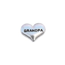 Floating Charms Floating charm grandpa hartje zilverkleurig