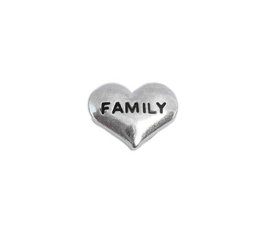 Floating Charms Floating charm family hartje zilverkleurig voor de memory locket
