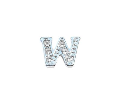 Floating Charms Floating charm letter w zilverkleurig voor de memory locket