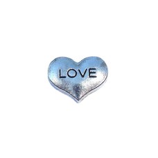 Floating Charms Floating charm hartje love zilverkleurig