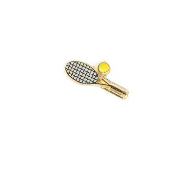 Floating Charms Floating charm tennisracket goudkleurig voor de memory locket