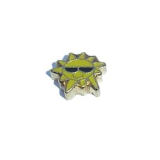 Floating Charms Floating charm zon met bril goudkleurig