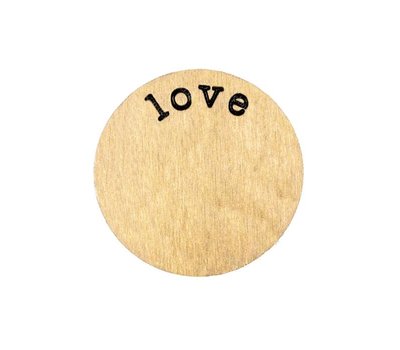 Floating locket discs Memory locket disk love goudkleurig