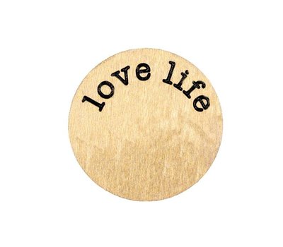 Floating locket  discs Memory locket disk love life goudkleurig