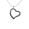 Floating locket Zilverkleurige memory locket hart gebogen met snake ketting