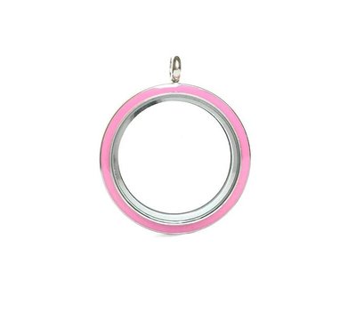 Floating locket Roze twist memory locket rond large