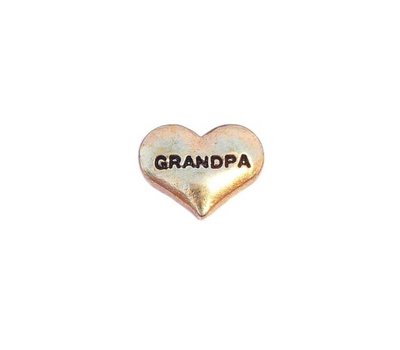 Floating Charms Floating charm grandpa hartje goudkleurig voor de memory locket