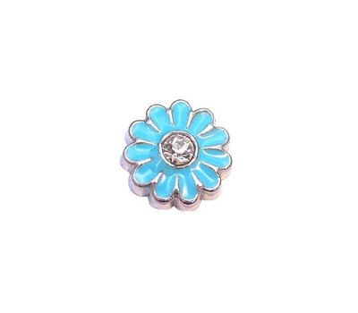 Floating Charms Floating charm grote blauwe madelief voor de memory locket