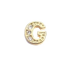 Floating Charms Floating charm letter g met crystals goudkleurig