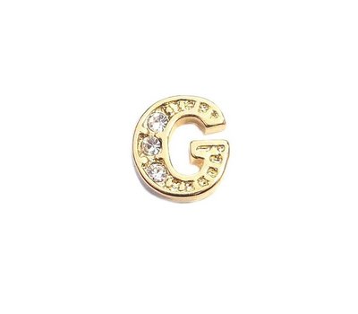 Floating Charms Floating charm letter g met crystals goudkleurig voor de memory locket