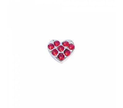 Floating Charms Floating charm hartje met rode crystals voor de memory locket