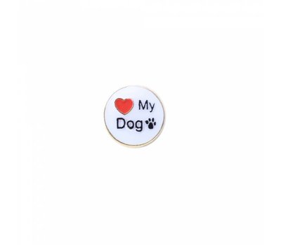 Floating Charms Floating charm love my dog goudkleurig voor de memory locket