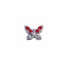 Floating Charms Floating charm vlinder met rode strass steentjes voor de memory locket