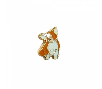 Floating Charms Floating charm welsh corgi goudkleurig voor de memory locket