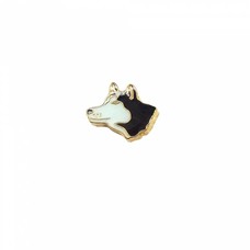 Floating Charms Floating charm husky goudkleurig