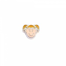 Floating Charms Floating charm meisje met blonde staartjes