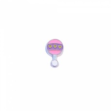 Floating Charms Floating charm roze met paarse rammelaar