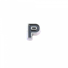 Floating Charms Floating charm zwarte letter p