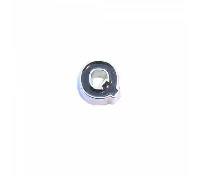 Floating Charms Floating charm zwarte letter q voor de memory locket