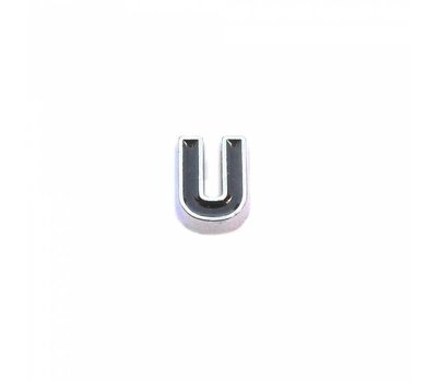 Floating Charms Floating charm zwarte letter u voor de memory locket