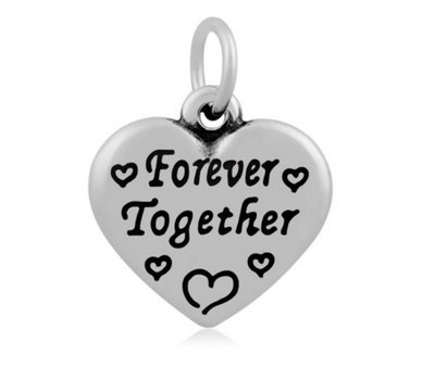 Hangende Bedels Hangende bedel Forever together hartje zilverkleurig