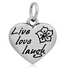 Hangende Bedels Hangende bedel Live love laugh hartje zilverkleurig