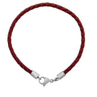 Bedelarmband leer licht bruin