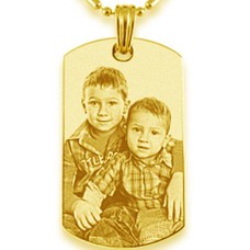 Ketting met foto Ketting Graveren Hanger dogtag goudkleurig