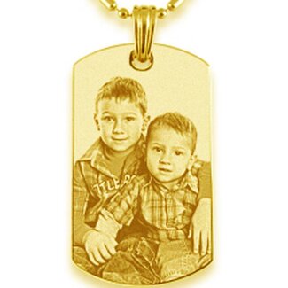 Ketting Graveren Hanger dogtag goudkleurig