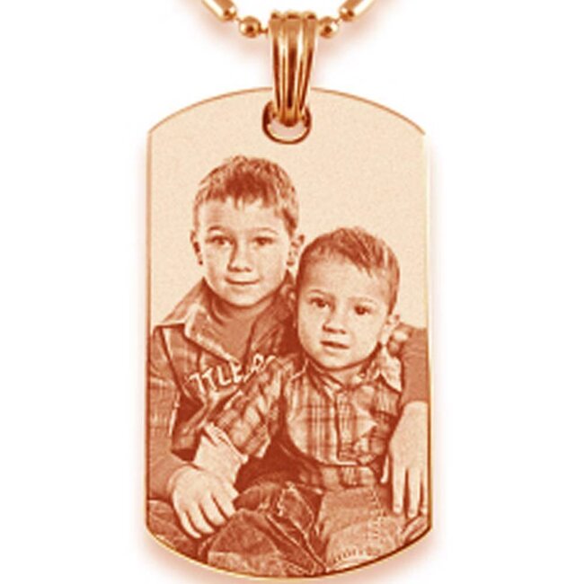 Ketting Graveren Hanger dogtag Rosé Goudkleurig