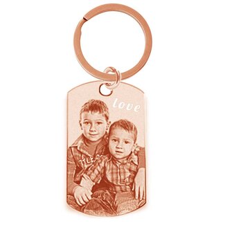 Sleutelhanger Graveren dogtag rosé goudkleurig