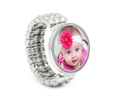 Ring met Foto Ring met foto Flexibel Zilverkleurig