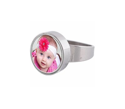 Ring met Foto Zilverkleurige Ring met foto