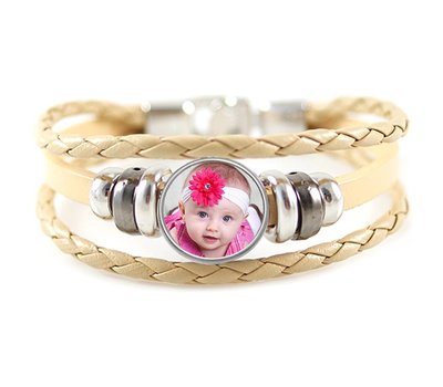 Armband met Foto Armband met Foto Beige Triple