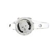 Graveer Armbanden Witte Leren Armband met foto graveer munt smal zilverkleurig met strass