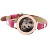 Graveer Armbanden Roze Leren Armband met foto graveer munt smal rosé goudkleurig