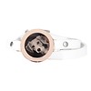 Graveer Armbanden Witte dubbele Leren Armband met foto graveer munt smal rosé goudkleurig