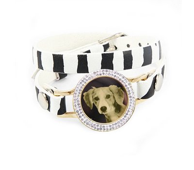 Graveer Armbanden Zebra dubbele Leren Armband met foto graveer munt smal goudkleurig met strass